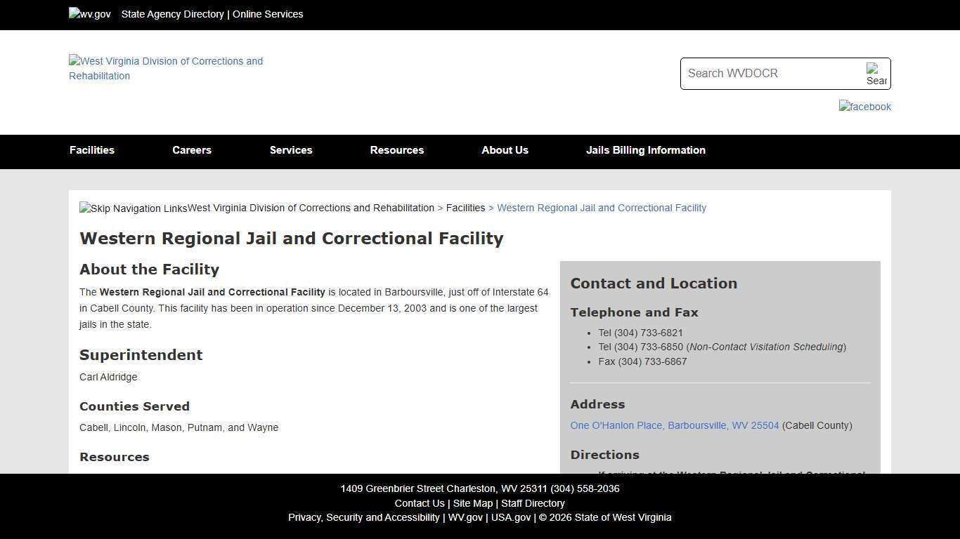 Western Regional Jail and Correctional Facility